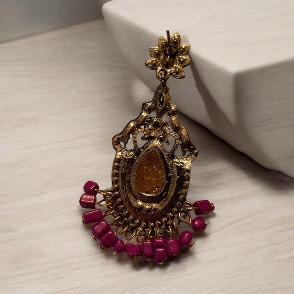 Boho Crystal Drop Earrings - Picture 3 of 4